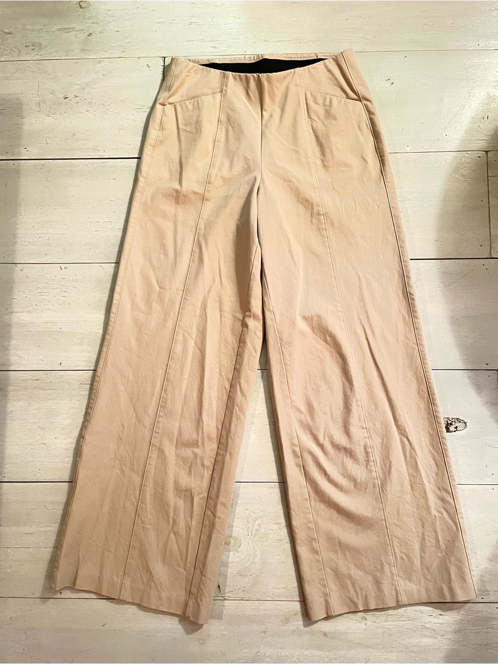 Old Navy Women’s High Rise Bi Stretch Wide Leg Pants Beige Mocha Taffy Size S